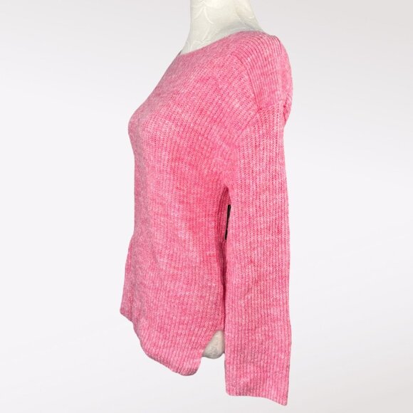 Leith Pink Ribbed Boatneck Sweater Fuzzy Soft Lightweight Knit XS - Picture 6 of 11